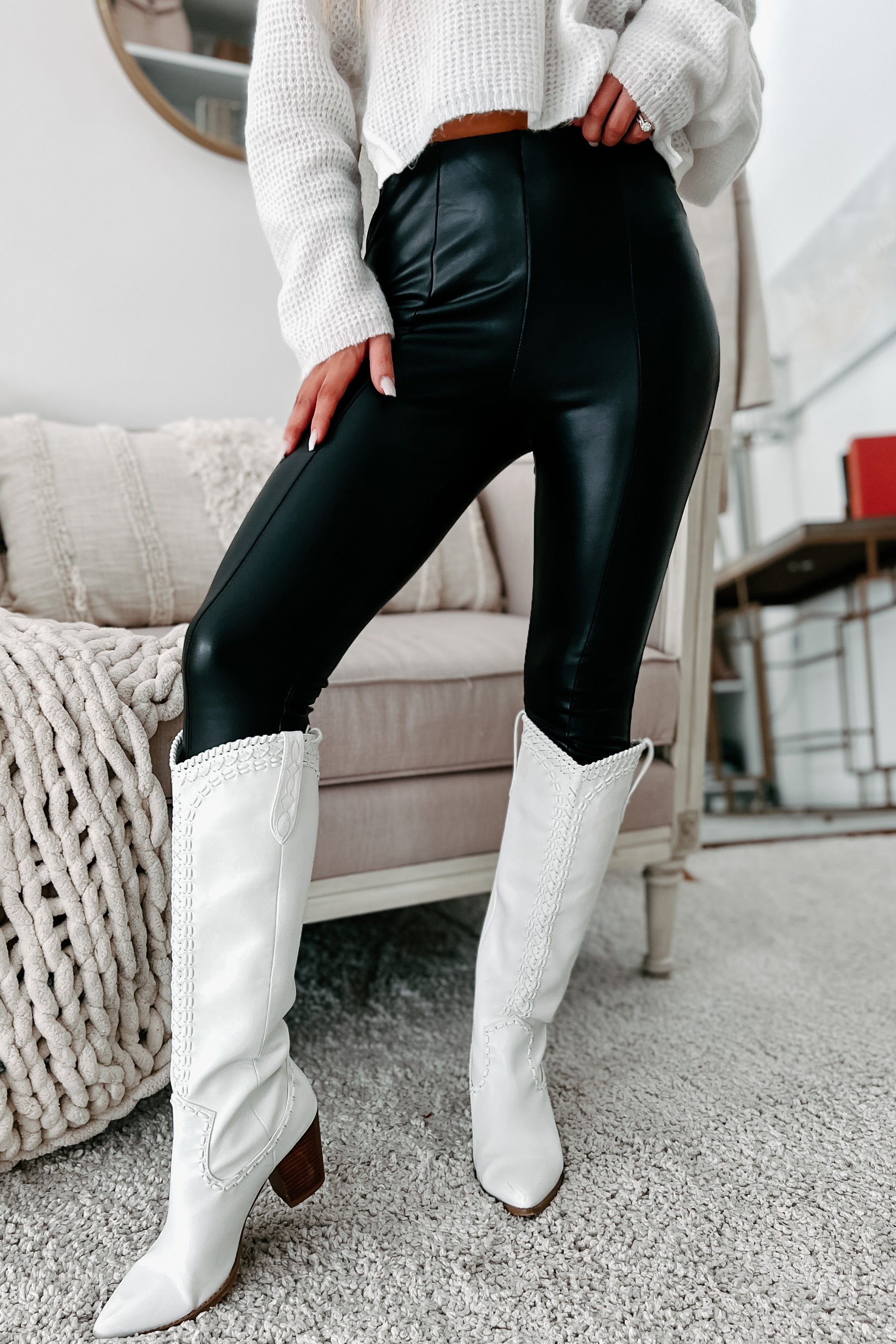 Zippered Legs Reindeer Leather Pants- Limited Edition – Mariela Pokka